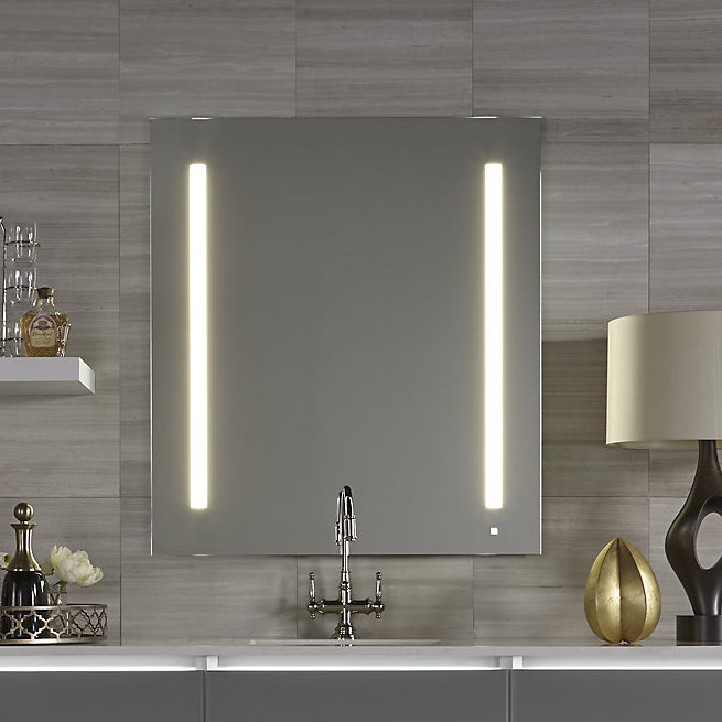 39'' x 23'' Modern Frameless Rectangular Vanity Mirror with Integrated LED Lighting