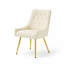 Chaise de salle à manger rembourrée moderne avec dossier capitonné à motif de losanges, siège à coussin à ressorts confortable, convient à la salle à manger, à la salle de conversation, au café, au bureau, ensemble de 2 sièges d'appoint, revêtement imperméable résistant aux taches-129890776-129890778