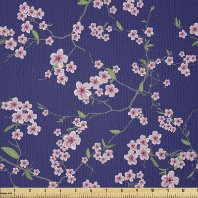 Devell Blooming Sakura Cherry Branches Multi-Purpose Fabric