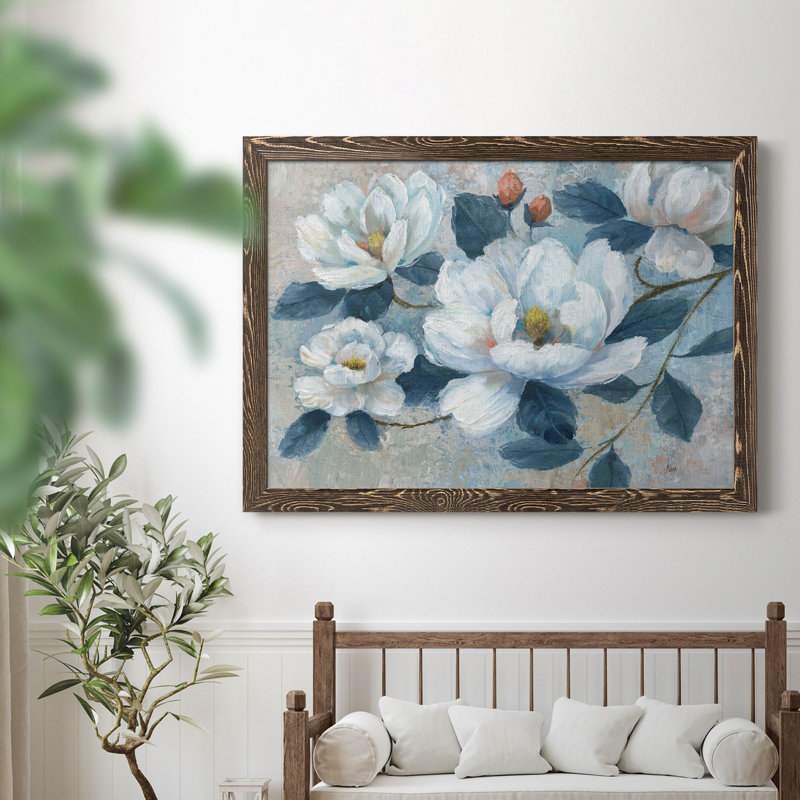 «Spring Bloom II», peinture sur toile encadrée, Noyer, H 37,5 po x l 27,5 po x P 1,5 po