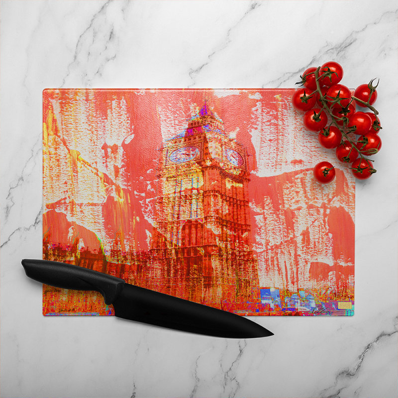 Crazy Ben Glass Chopping Board, 28cm L x 20cm W