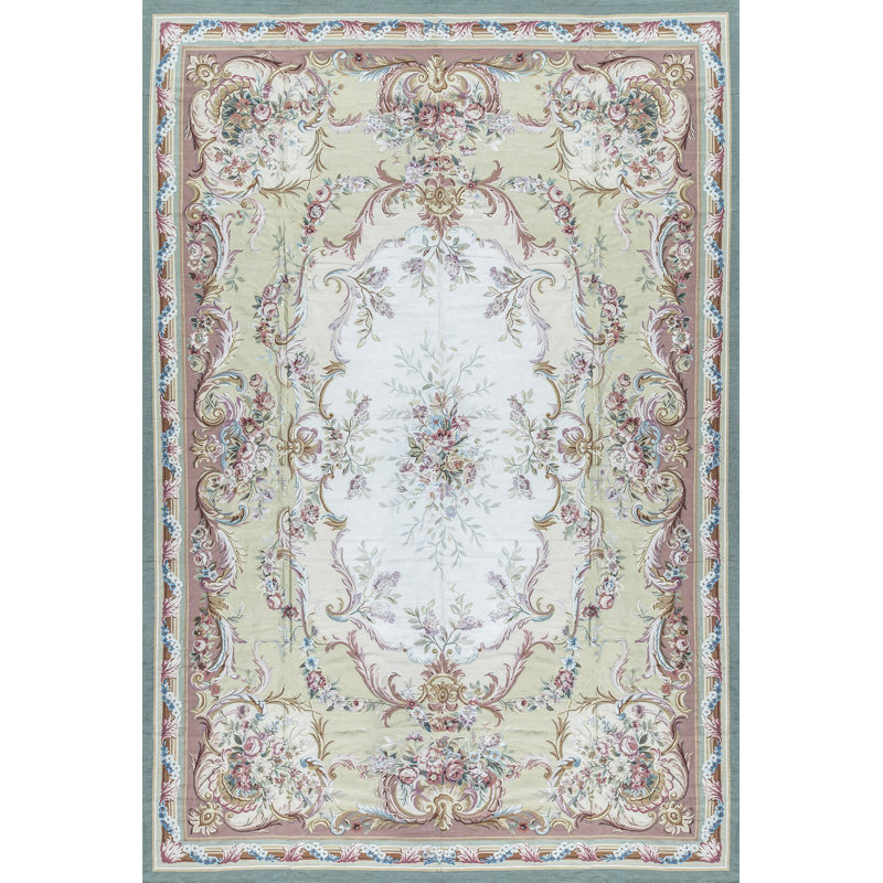 Renaissance Aubusson Flatweave Wool Oriental Area Rug