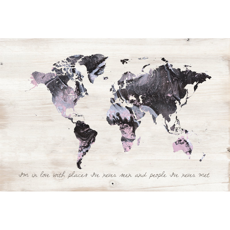Pattern Map Wood 6 - Wrapped Canvas Print, 30cm H x 46cm W x 3.8cm D