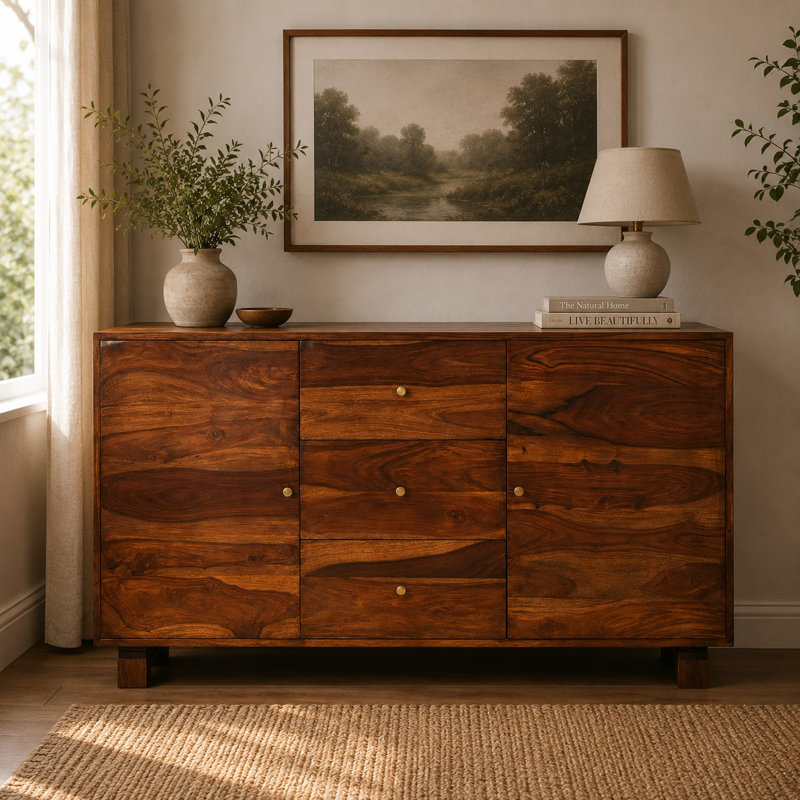Ellar 140cm Solid Wood Sideboard