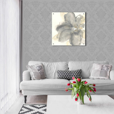 Floral gris I par Chris Paschke - impression sans cadre