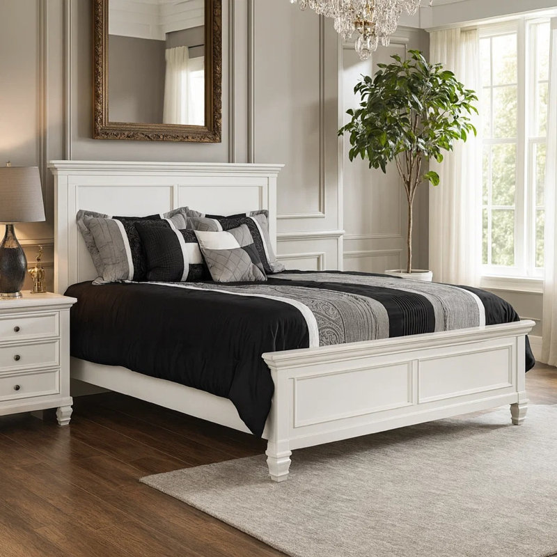 Lit plateforme Huybert, Blanc, Double