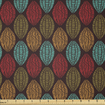 Despio Eastern Art with Abstract Details Old Motifs Multi-Purpose Fabric