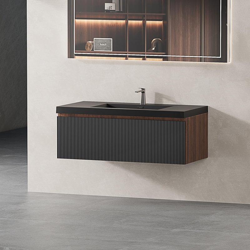 Meuble-lavabo flottant avec lavabo mural, 41"