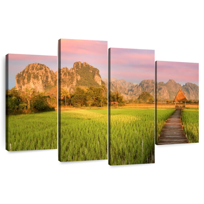 Lever de soleil Alvord Vang vieng, H 54 po x l 84 po