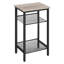 Table d'appoint industrielle à 3 niveaux avec tablettes en filet réglables, table de bout haute pour le salon, la chambre à coucher, le couloir ou le bureau, structure en métal robuste et design rustique