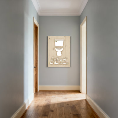 Toilette de siège dans la maison, reproduction d'art sur toile tendue sur toile (ensemble de 1)