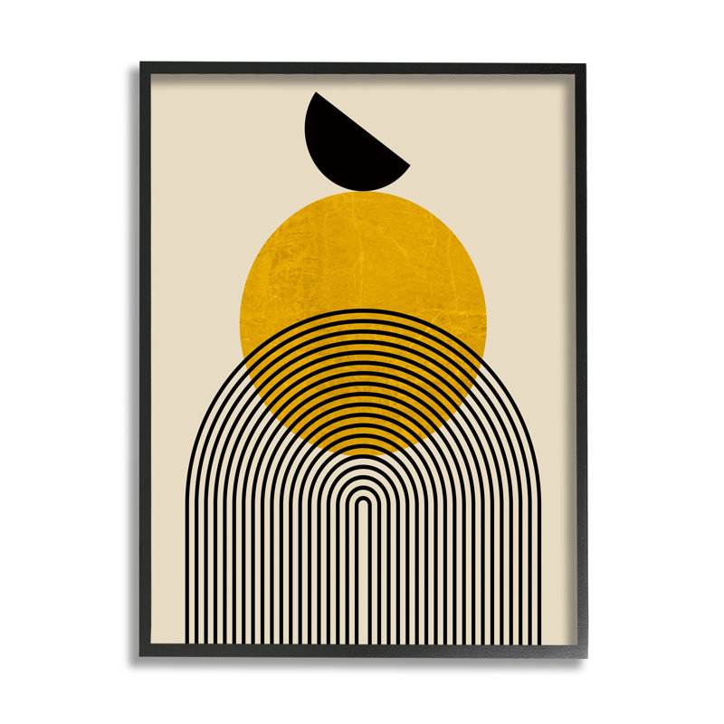 «Ba-233», encadré en forme d'arche neutre encadré sur bois par Daniela Santiago, Giclée encadrée noir minuit