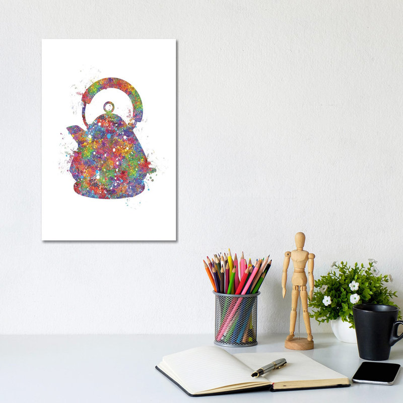 Kettle by Genefy Art - Wrapped Canvas Painting, 20.32 cm H x 30.48 cm W