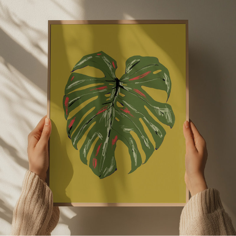Monstera Leaf, 121.92 cm H x 81.28 cm W, Green