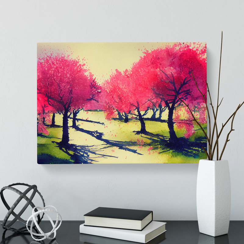 Righteous Cherry Blossom Trees - Wrapped Canvas, 35cm H x 50cm W x 3cm D