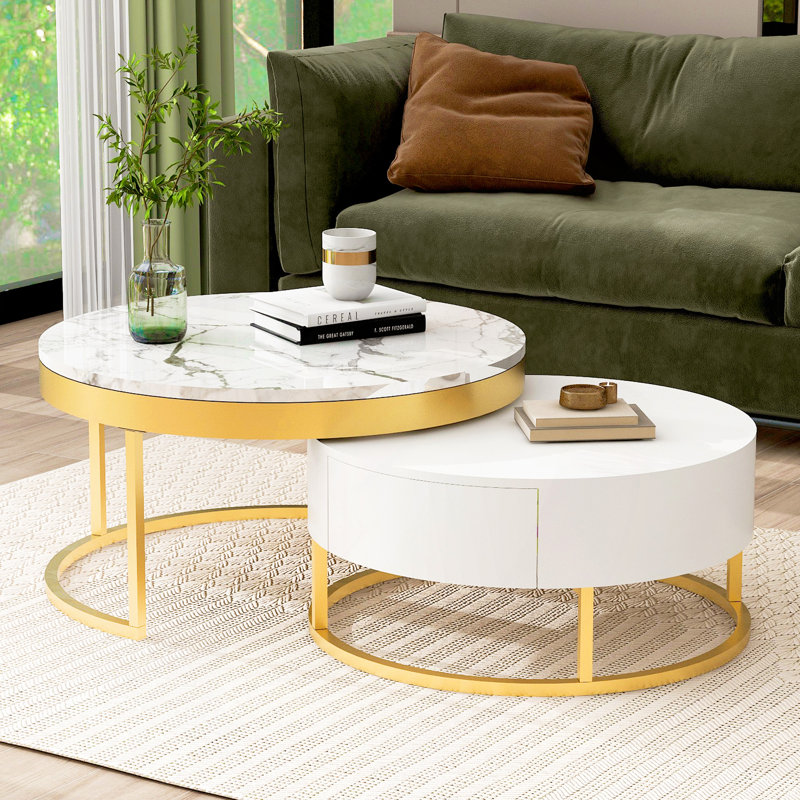 Table basse gigogne moderne avec tiroirs Modern