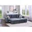 Canapé modulaire convertible en velours gris