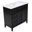 Meuble-lavabo 36 po avec lavabo, armoire de salle de bain avec tiroirs, structure solide et panneau de fibres à densité moyenne, un paquet