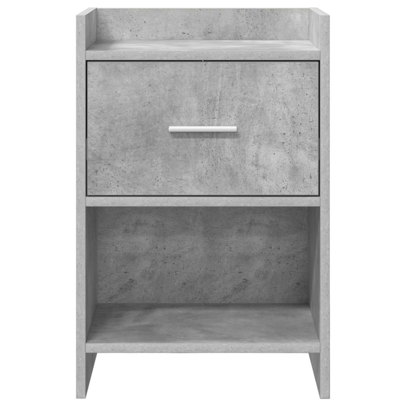40cm W Composite Bedside Table, Concrete Grey