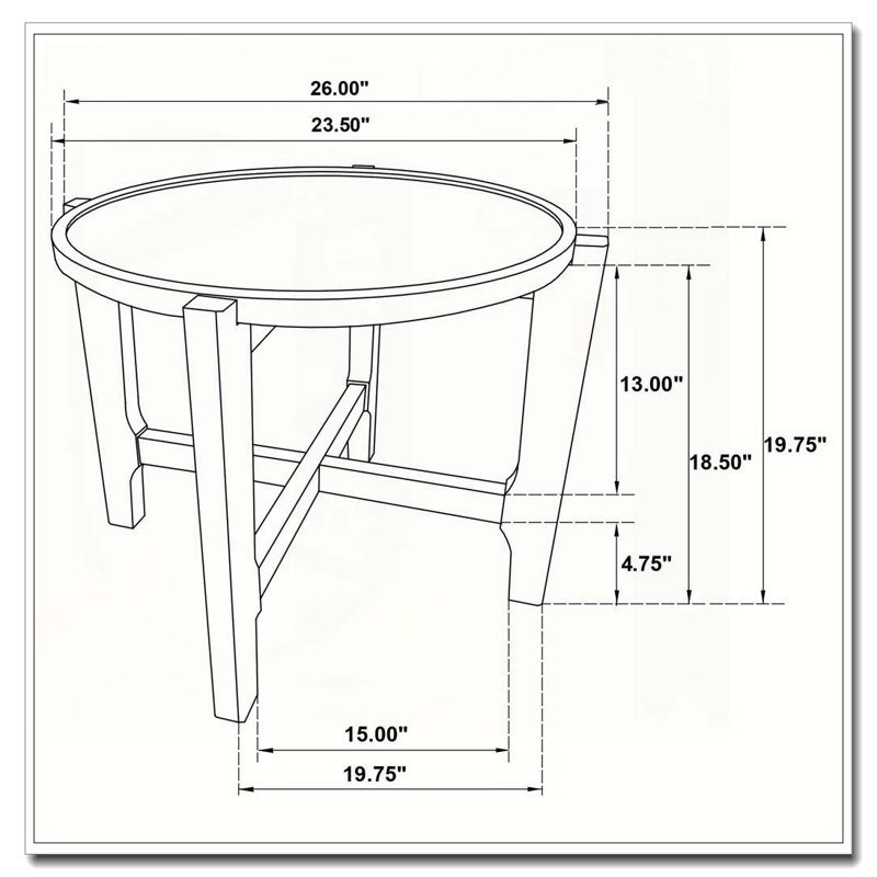 Mavis Dark Brown Round Solid Wood End Table