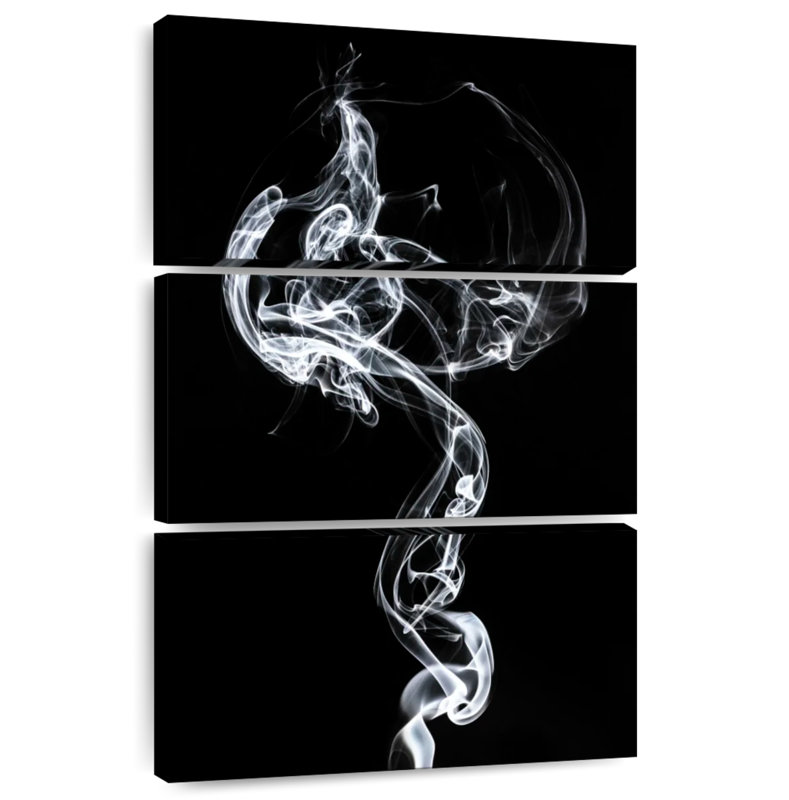 Senne Abstract White Smoke - Medusa, 57" H x 36" W