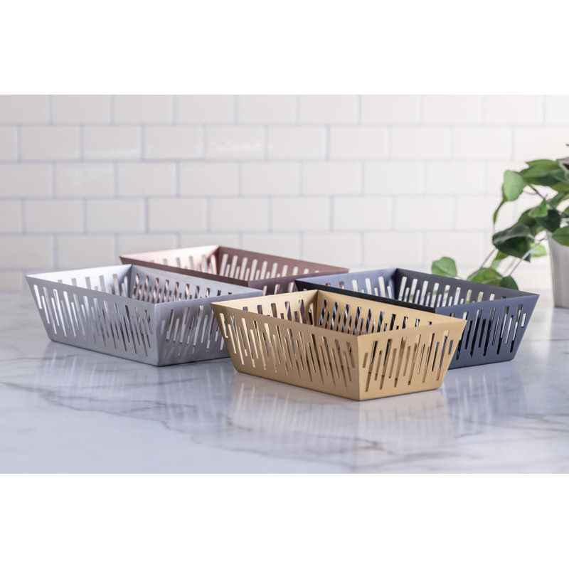 Rectangle Stainless Steel Basket, Silver
