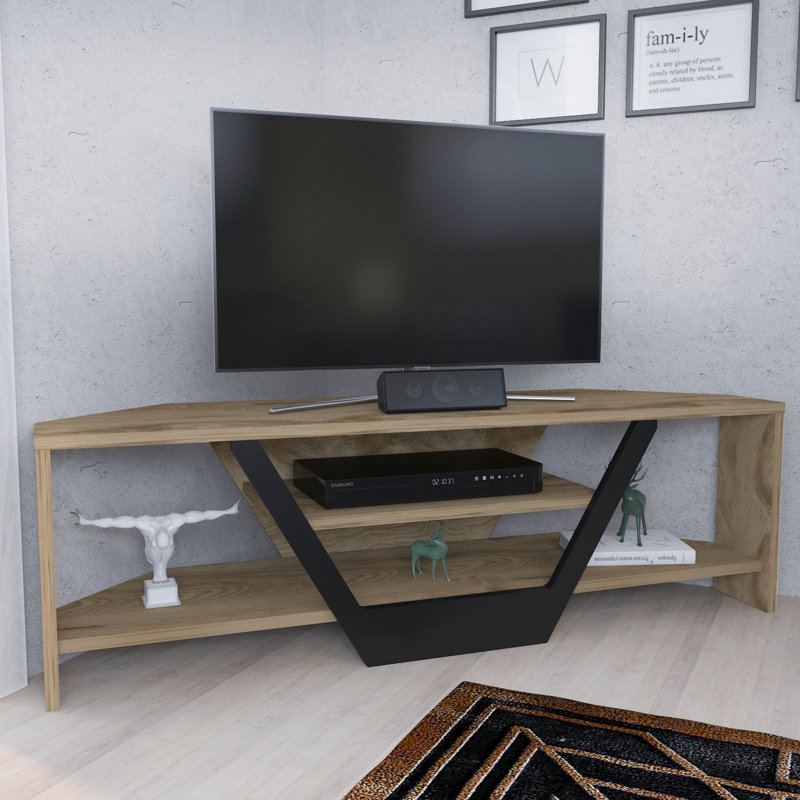 Mikula 35" Corner TV, Walnut/Black
