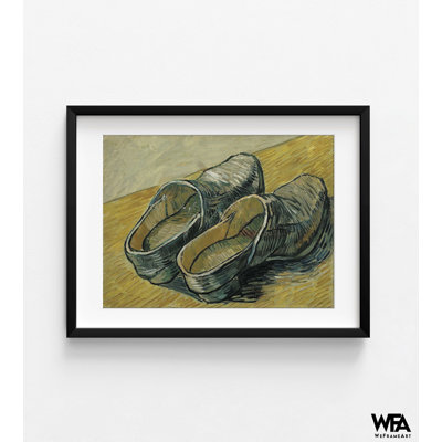 Une paire de sabots en cuir par Vincent Van Gogh, art mural de chaussures, impression de sabots, impression de chaussures Van Gogh, peinture célèbre de Van Gogh, art de chaussures en cuir