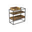 Console industrielle 32 pouces, bibliothèque rustique à 3 niveaux et table d'entrée avec structure en métal, finition bois récupéré