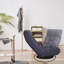 Chaise de plancher inclinable avec structure en métal, rotation à 360 degrés - pour relaxer 3 fonctions de réglage bleu marine, poids de 29,3 lb à la maison