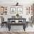 Angeline Dining Room Table and Chairs with Bench, Rustic Wood Dining Set, Set of 6,dining table set,dining room set-2125382409