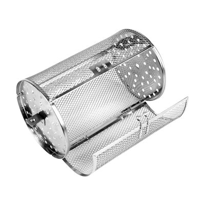 Rack Mesh Cylindrical Barbecue Rack, Rolling Barbecue Cage For Outdoor Barbecue