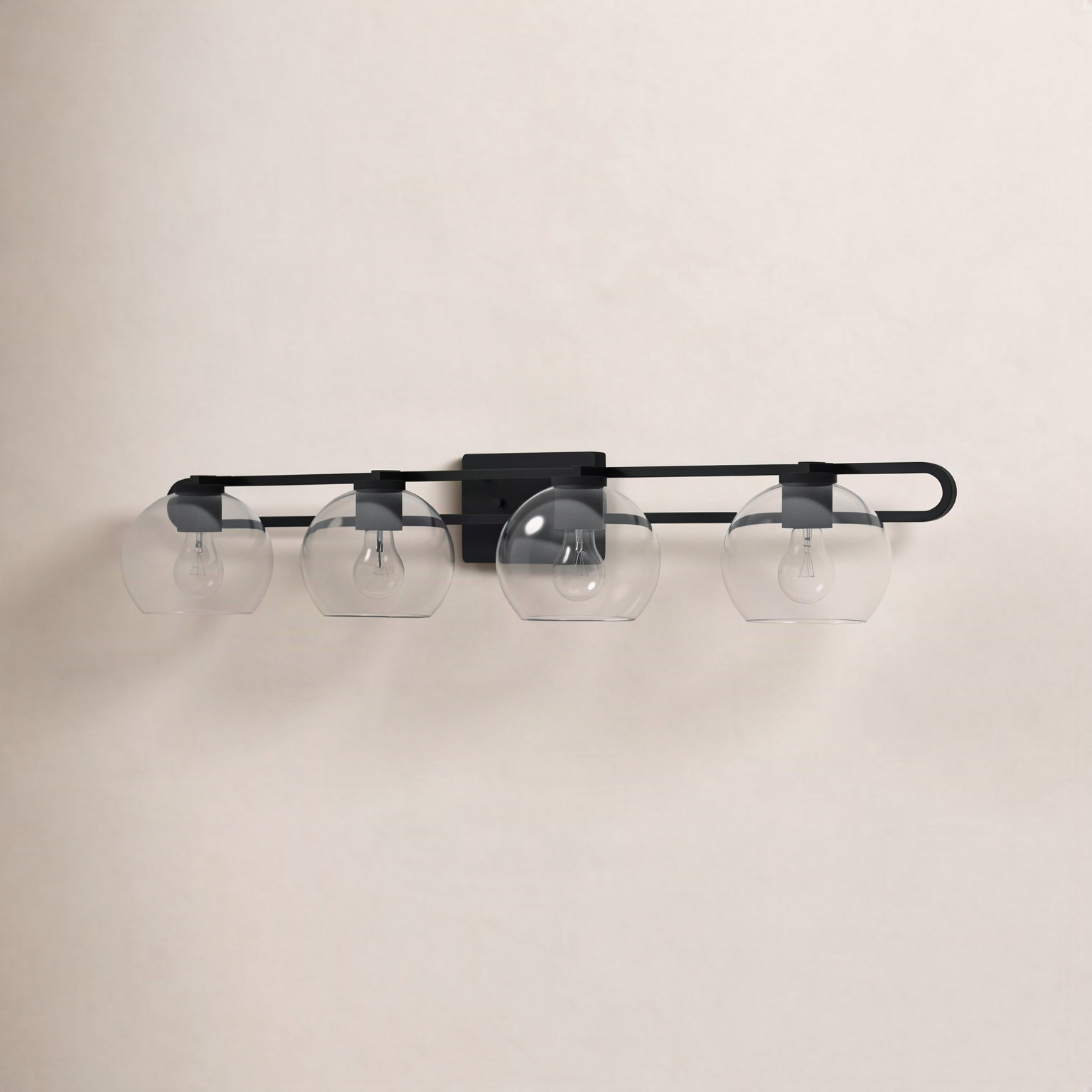 Eveline Dimmable Vanity Light, 7.63"H x 40"W x 8.38"D, Midnight Black, 4