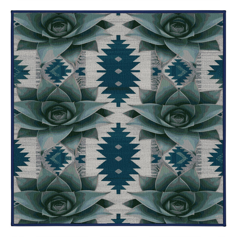  Tapis lavable Agave Plant Southwestern, Carré 3 pi