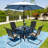 Eular 4 - Person Patio Dining Set Umbrella Hole Included Square Table