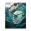 Horloge murale fougère spirale recouverte de gouttes de rosée II-1888207898