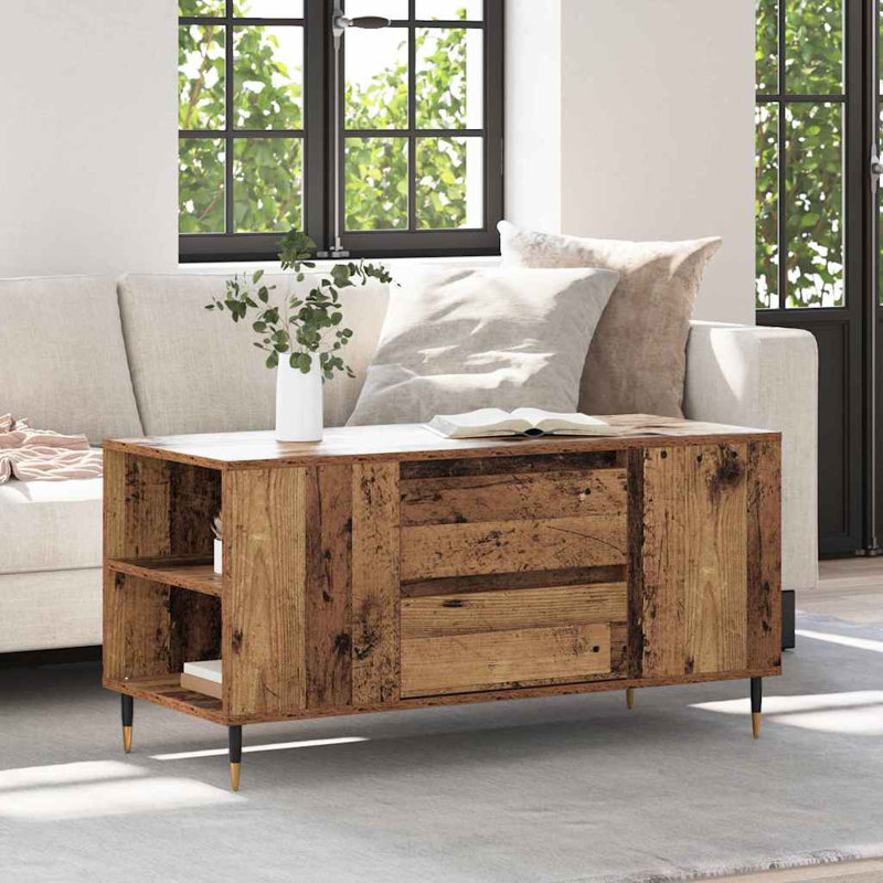 Coffee Table with Storage, Old Wood