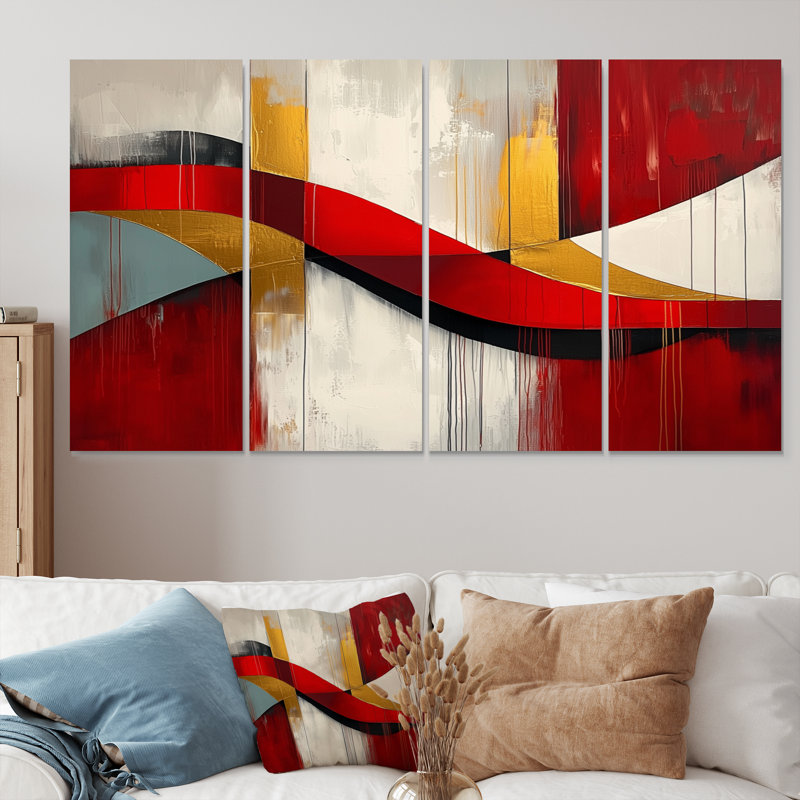 Nytrell - Minimalisme, art mural - ensemble de décorations murales modernes, 4, H 28 po x l 48 po
