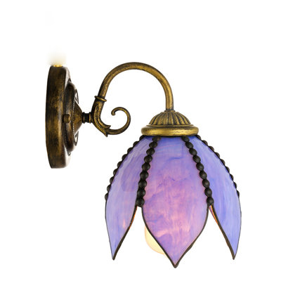 Duffrin Armed Sconce with Blue Glass Shade
