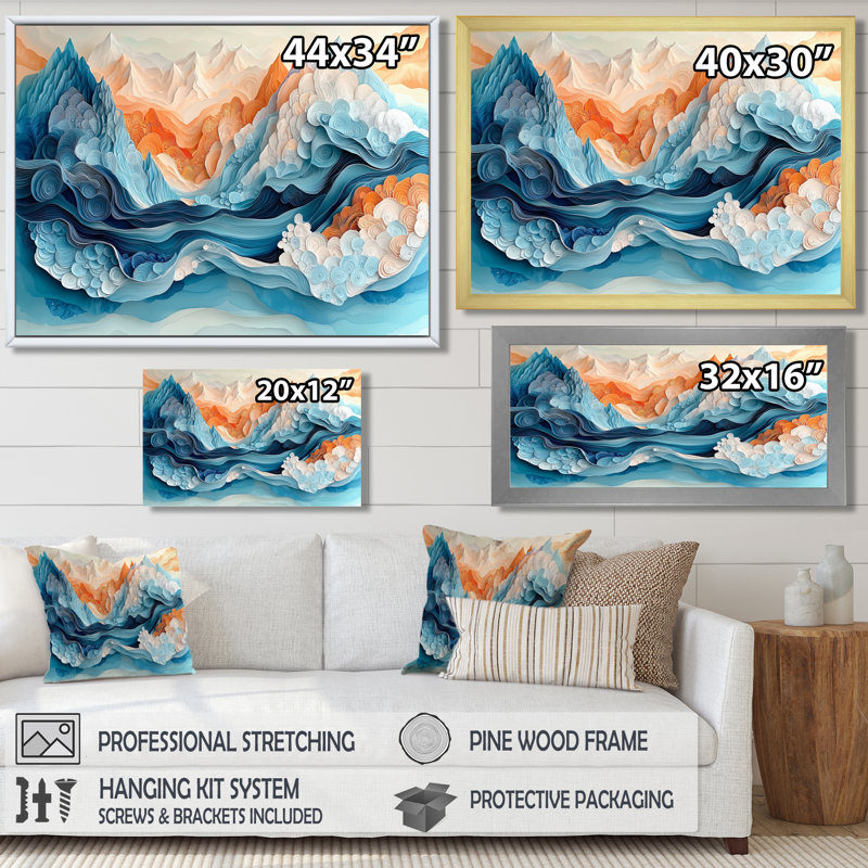 Glendall - Abstract Wall Art, Noir, noir, noir, noir, H 28 po x l 60 po, Cadre flottant