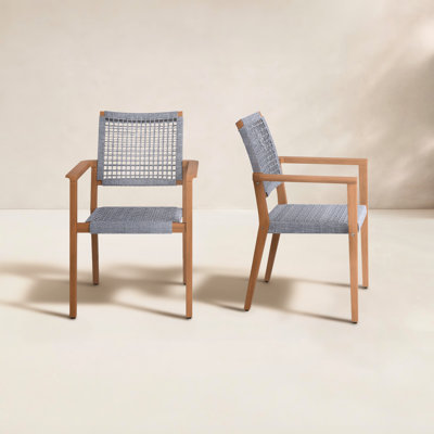 Carson Grey Rope And Eucalyptus Stacking Chair by Birch Lane