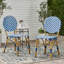 Ensemble de 2 chaises bistro d'extérieur sans accoudoirs en aluminium