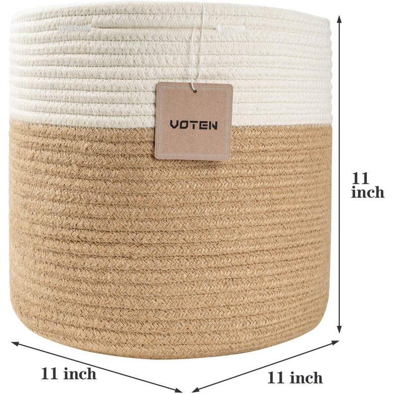 QIANXING Fabric Decorative Basket, Brown