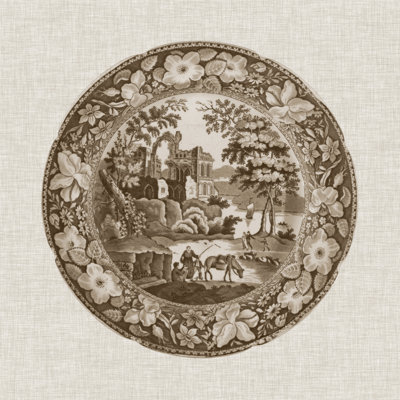 Sepia Transferware I by Vision Studio - Wrapped Canvas Art Print