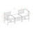 Acacia Patio Sofa with Cushions and Ottoman-977936986-1000791902