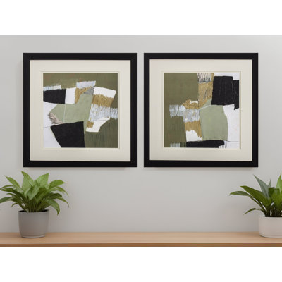 Ensemble de deux art mural olive noir et or