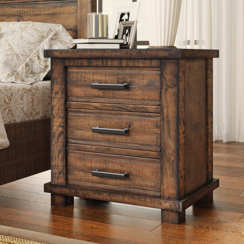 Pierz 3 - Drawer Nightstand, Individual, Rustic Brown