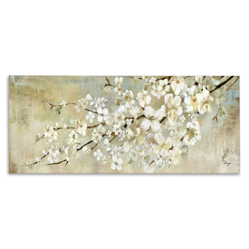 «Blooming Flower Tree Branch», art mural sur toile par Main Line Studio, H 10 po x l 24 po