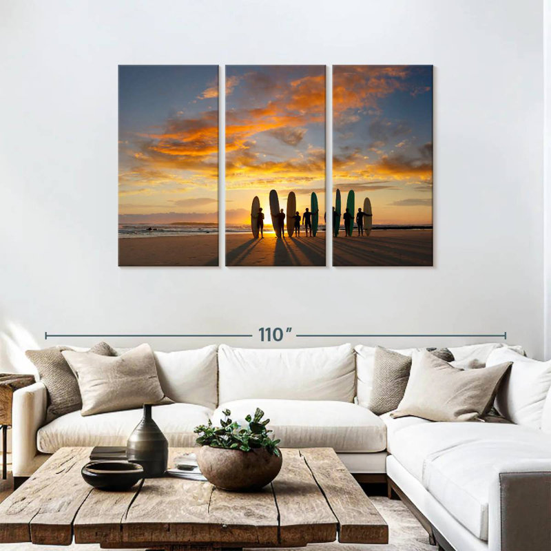 Gillard Malibu Sunrise Surfers, 48" H x 74" W