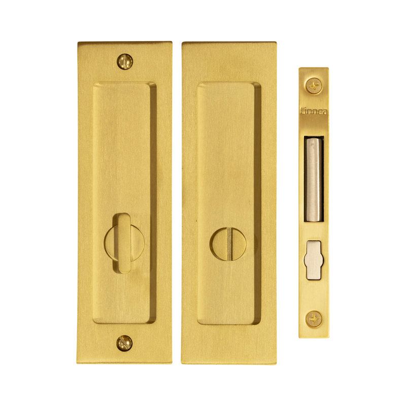 Pocket Door Hardware- Privacy, Satin Bronze